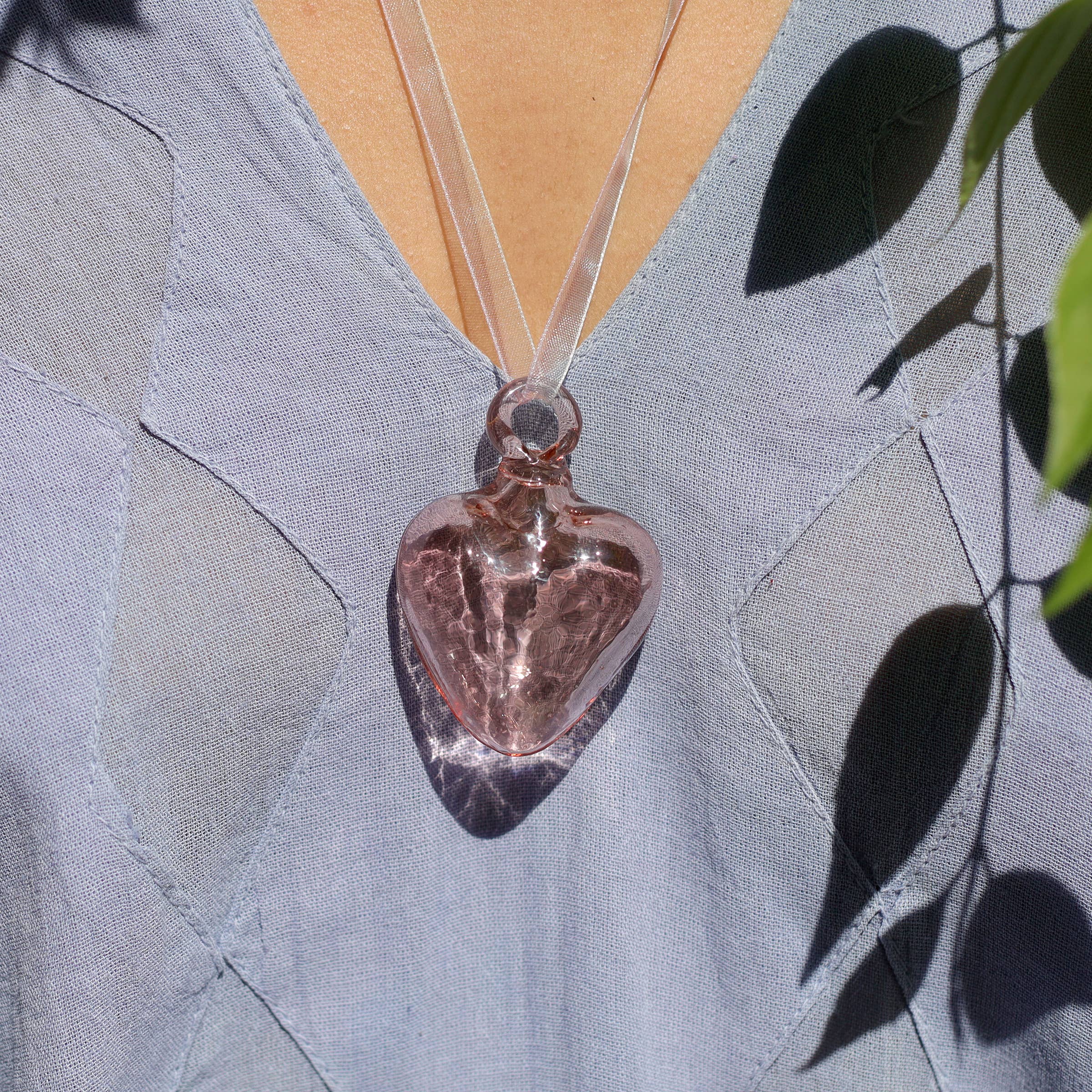 Hand Blown Glass Heart Pendant