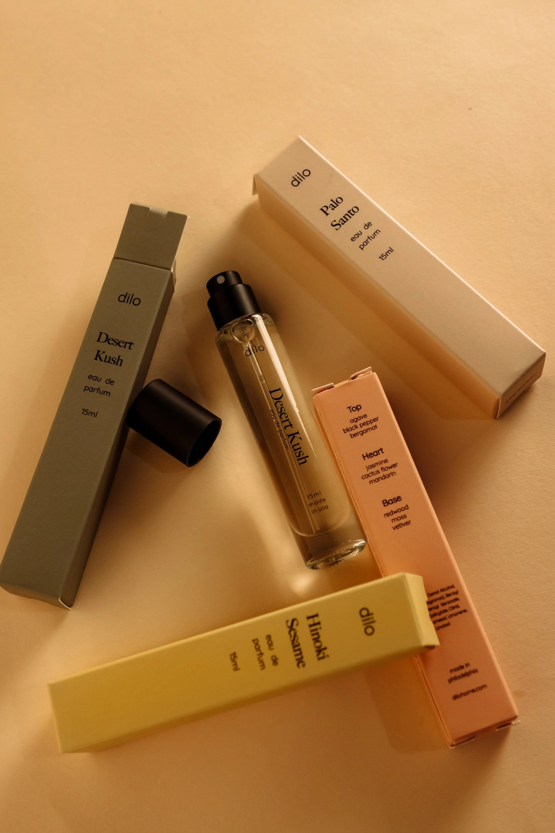 dilo Fragrance | Travel Sprayers Palo Santo Desert Kush Cactus
