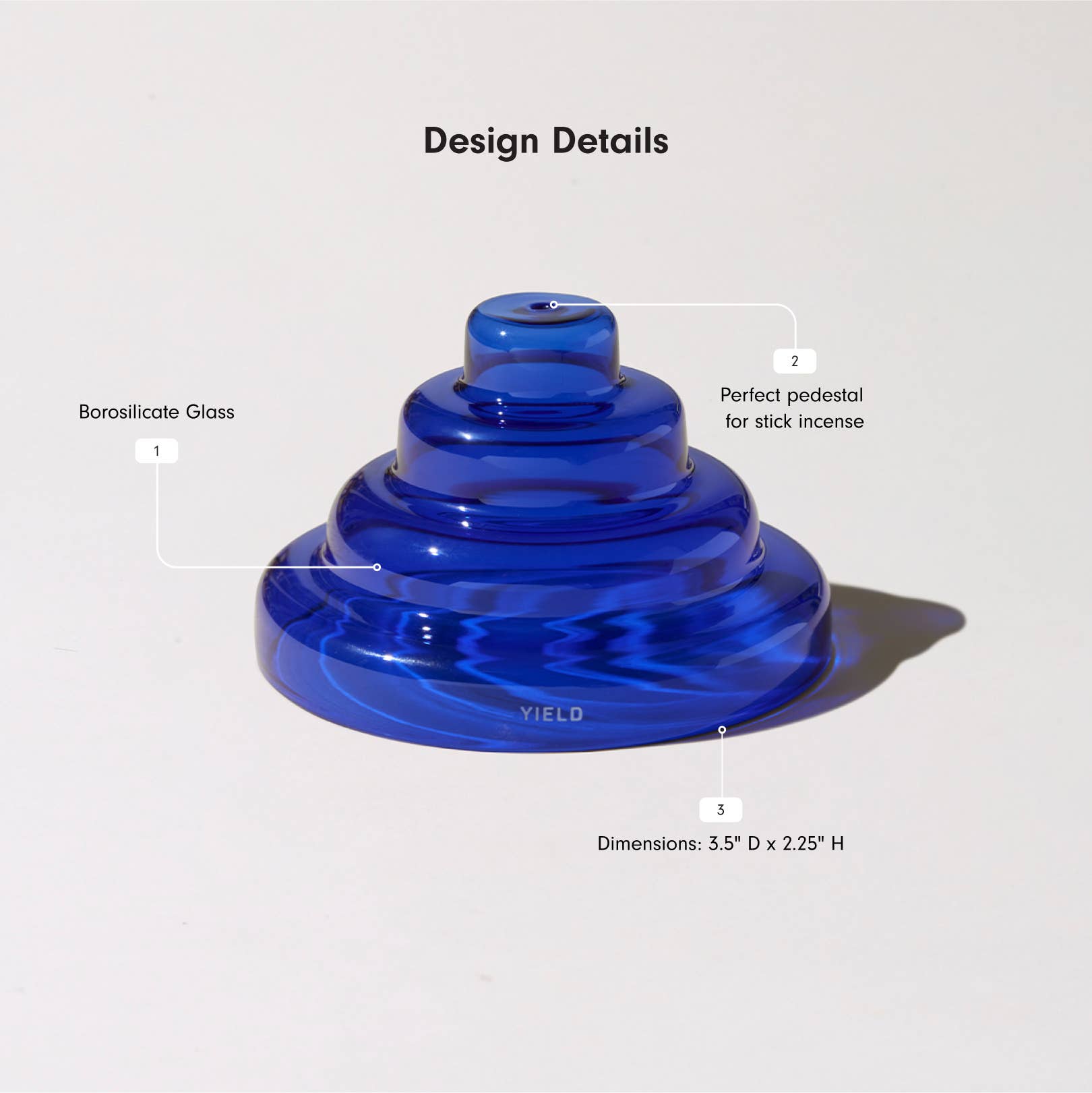 Meso Glass Incense Holder | Cobalt