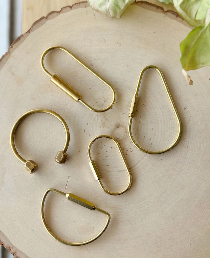 Brass Keychain | Geometric Shapes