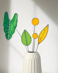 Stained Glass | Tropical Green Large Alocasia Leaf
