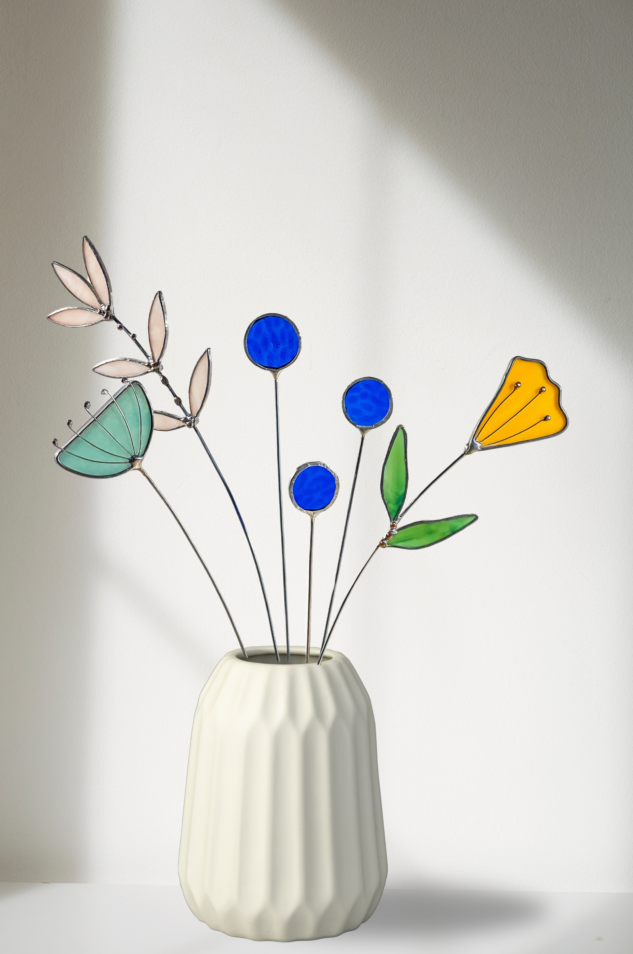 Stained Glass | Mod Blue Flowers