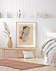 Art Print | "Crouching Nude in Shoes and Black Stocking" by Egon Schiele