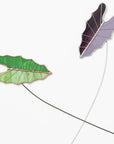 Stained Glass | Tropical Green Large Alocasia Leaf