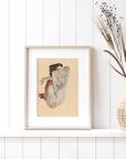 Art Print | "Crouching Nude in Shoes and Black Stocking" by Egon Schiele