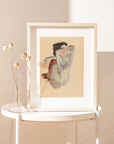 Art Print | "Crouching Nude in Shoes and Black Stocking" by Egon Schiele