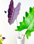 Stained Glass | Tropical Green Large Alocasia Leaf