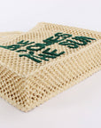 LARGE CAPACITY STRAW BAG WITH EMBROIDERED LETTERS_CWAB4700: CAMEL / (OS) 1