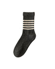Japanese Style Striped Crew Socks | Beige
