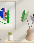 Stained Glass | Tropical Green Large Alocasia Leaf