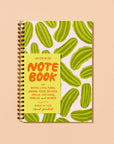 Dreams do come true, especially when they involve pickles. This snack-inspired spiral notebook features quirky illustrated pickles on a letterpress printed cover and 48 lined pages inside. It's the perfect size to carry your notes, lists, ideas, or secret snack plans. 