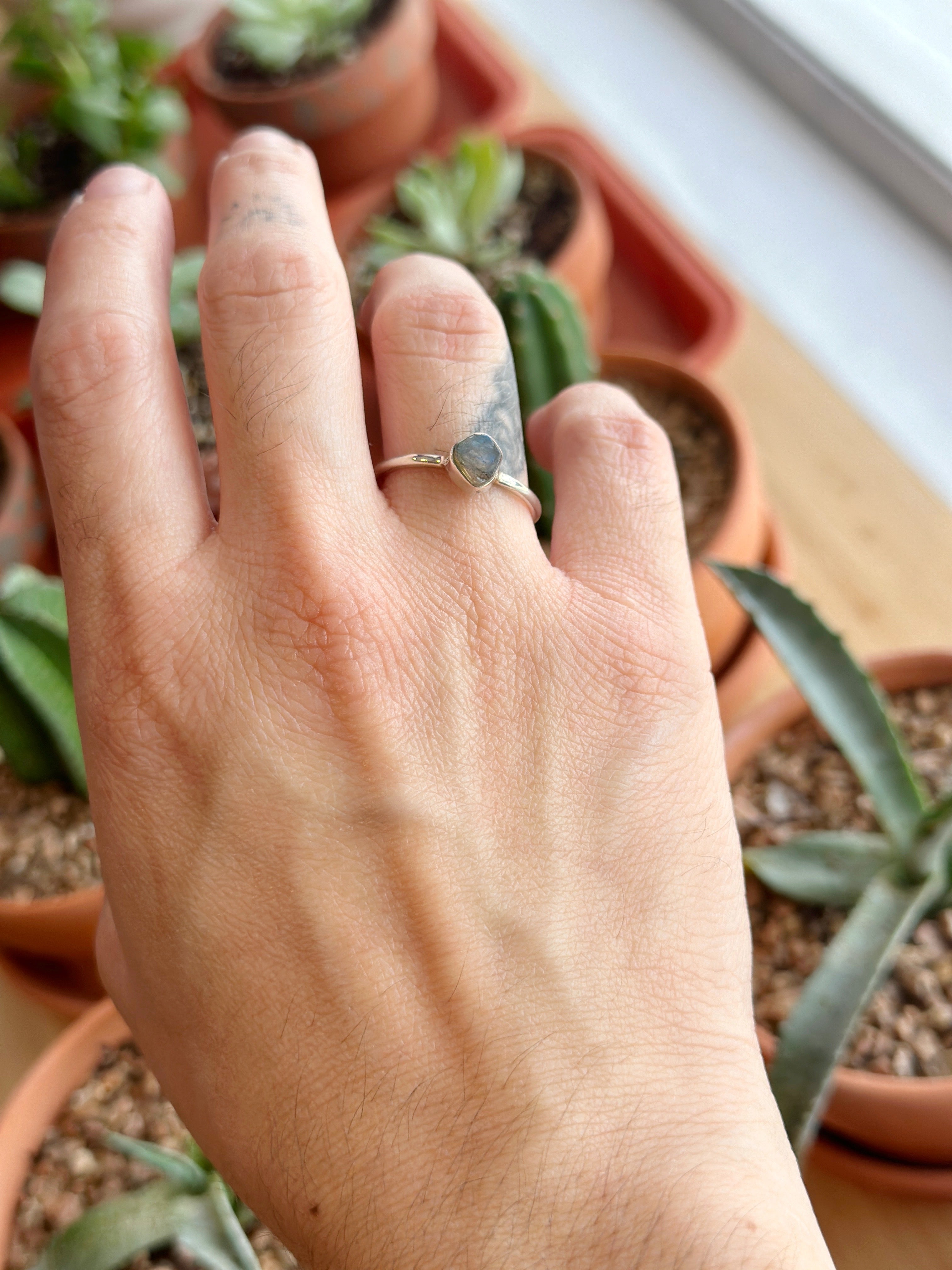 Gemstone Ring | Sterling Silver and Labradorite