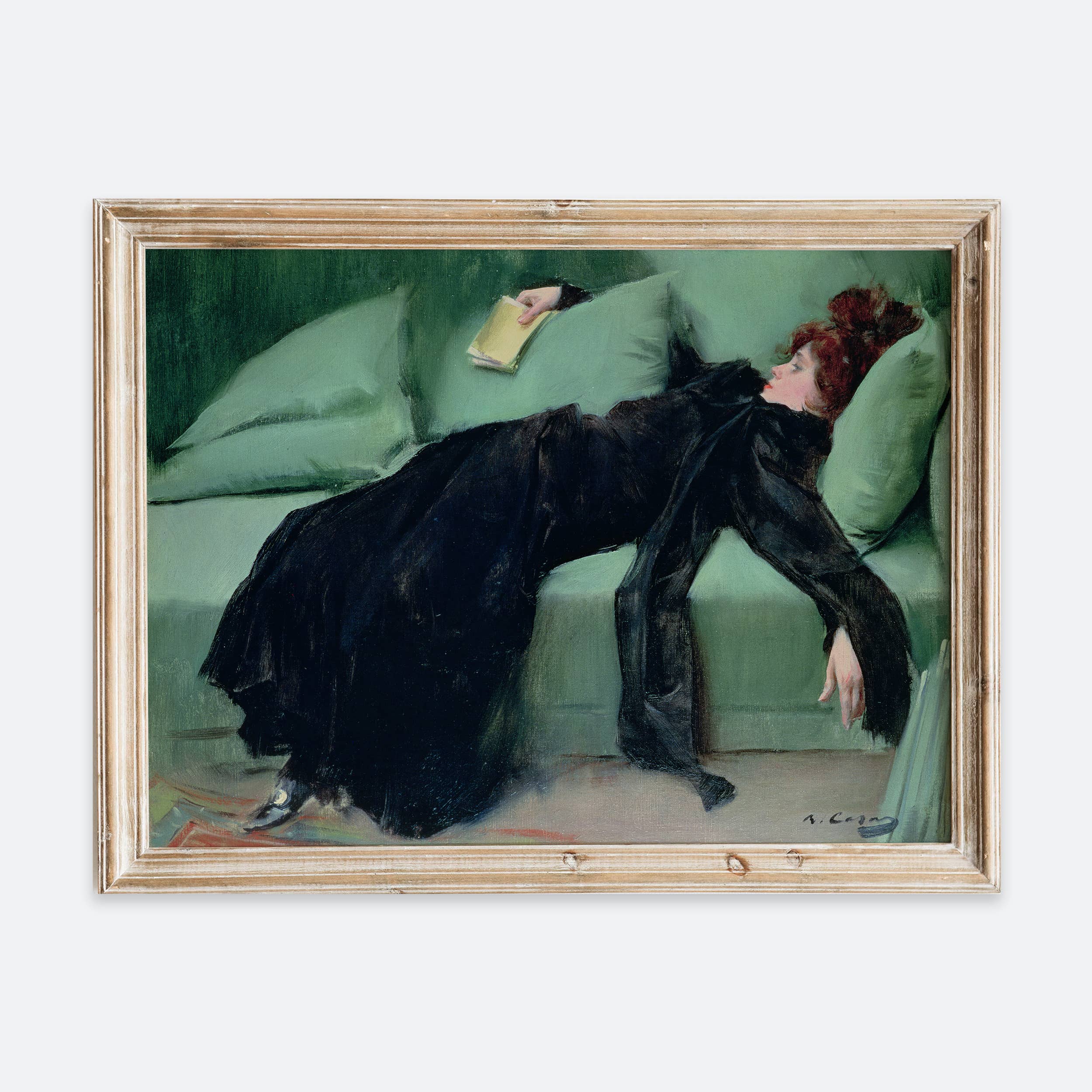 Despite the original artwork by Ramon Casas being over 100 years old, we can relate to her. Featuring stunning complementary colors of red and green, this print is striking along with being relatable. Let this piece capture your tiredness and become a talking point in your home. (No, seriously, we know you're exhausted.)
