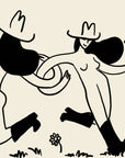 Bring the joy of a carefree spring day to your walls with this unframed art print. Two cowgirls wander through a vibrant field of flowers, wine in hand, captured in a whimsical, sketchy style with playful imperfections. This minimal Western art print adds a lighthearted, free-spirited touch to any home decor collection, making it a perfect choice for living rooms, kitchens, or cozy nooks.