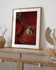 Art Print | Pug on Red Chair Portrait
