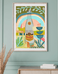 Elevate your space with this quirky, colorful art print by Austin artist, El Baker. The whimsical design features a Texas icon, Topo Chico, surrounded by vibrant natural elements. It's the perfect addition to any room and will make you feel like you're drinking a Topo Chico under a rainbow! This high-quality fine art giclée print captures intricate textures and details. Created on thick, durable matte paper, each museum-quality art print is a testament to superior craftsmanship.
