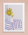 Cheerful yellow flowers in striped vases add modern charm to your space! This bold, colorful print brings a bright, happy vibe to any room