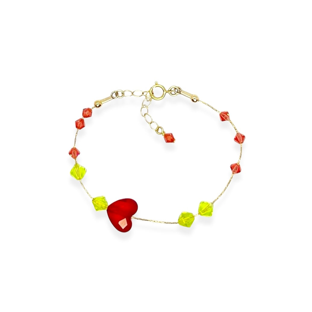 The Beaded Crystal Bracelet is a vibrant celebration of connection and joy, designed to brighten your day and remind you of the bonds that matter most. Crafted with 14k gold-filled components and vibrant, high-quality crystals, it adds a cheerful pop of color to your wrist. The unique adjustable design lets you either let the beads move freely along the bracelet or cinch them together for a perfectly centered look.