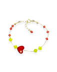 The Beaded Crystal Bracelet is a vibrant celebration of connection and joy, designed to brighten your day and remind you of the bonds that matter most. Crafted with 14k gold-filled components and vibrant, high-quality crystals, it adds a cheerful pop of color to your wrist. The unique adjustable design lets you either let the beads move freely along the bracelet or cinch them together for a perfectly centered look.