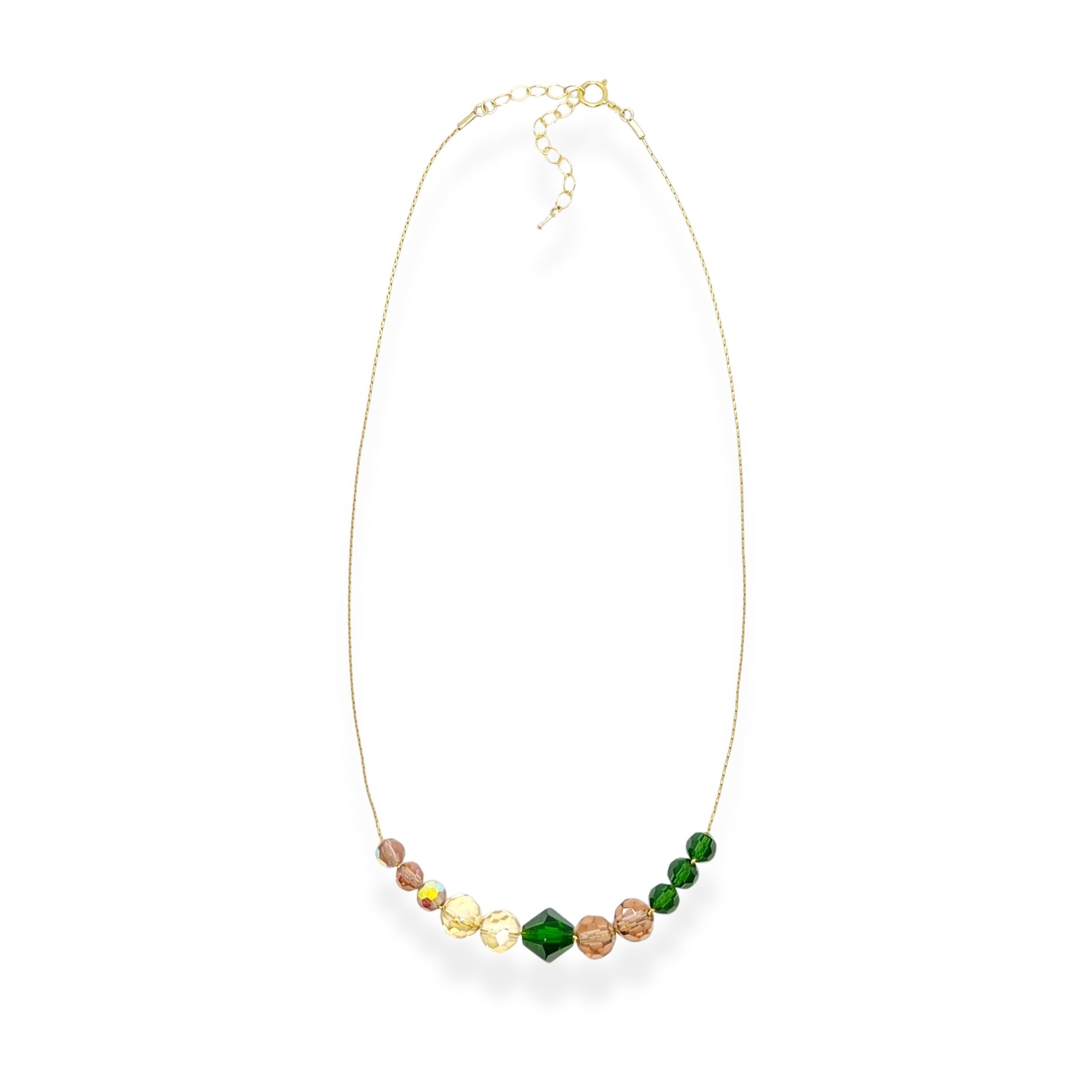 Delicate with just the right amount of shimmer, the Beaded Crystal Necklace is a modern friendship heirloom. Each piece features faceted crystals strung on a 14k gold-filled beading chain that adjusts to your ideal length. Wear it as a daily reminder of the people who color your world.