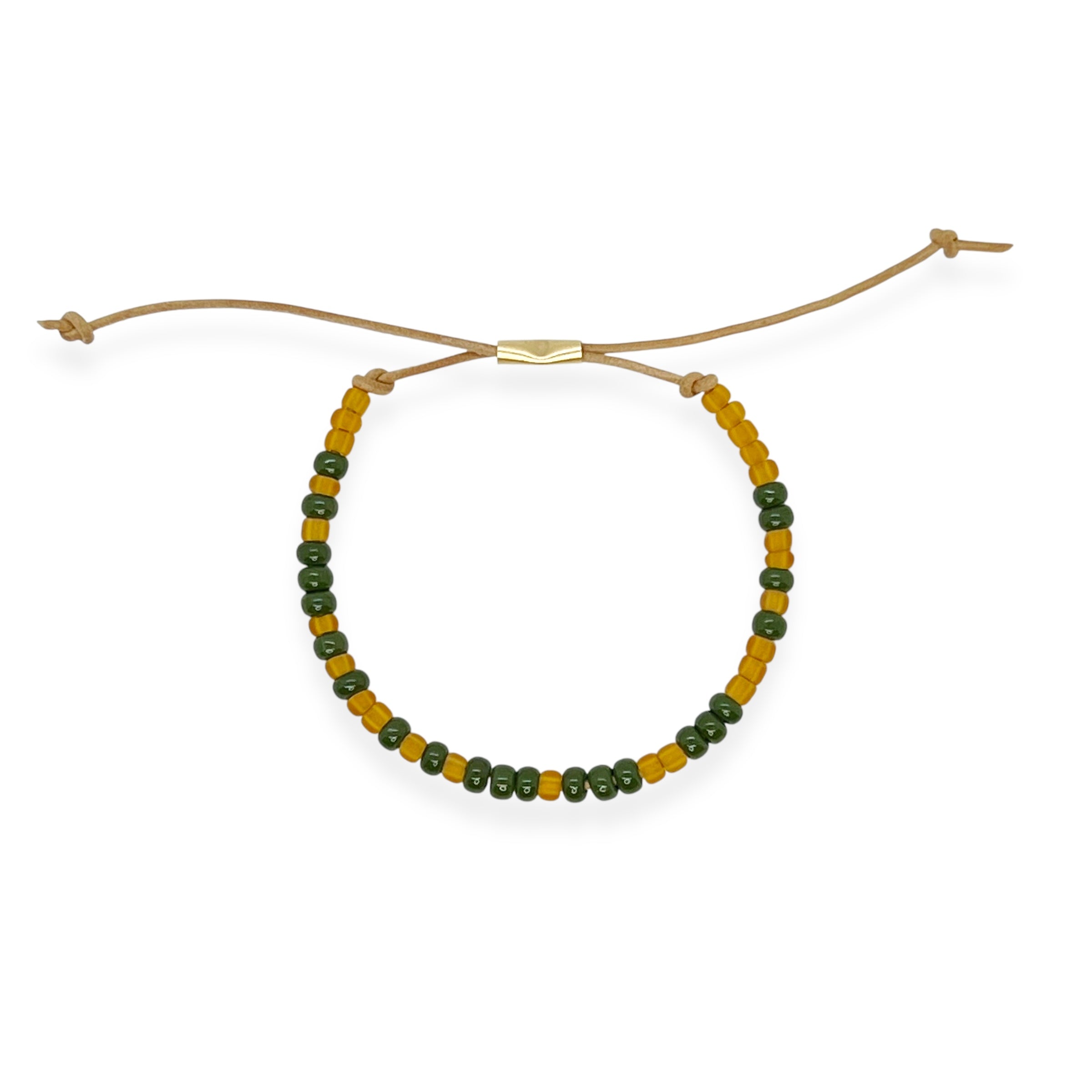 ●tow tow archive● Feverfew Leather Bead Bracelet Blue TBH5 Abstract Mountain Bead Woven Loom Leather Bracelet – Tower