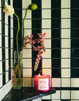 Inspired by Mexico City’s vibrant flower market with soft notes of lily, gardenia, yucca, and pink peppercorn. Hand-painted jar designed to be re-loved and reused.