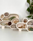 Handmade Cave of Inspiration shelf by The Minimalist Ceramist. Perfect for displaying crystals, rocks, air plants, and nature treasures.