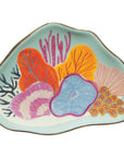 Dive into an otherworldly realm of brilliant luminosity with this ocean-themed Neptune Trinket Tray. Immersed in a warm, tropical sea of pale aqua, a colorful coral garden is the ideal home for favorite jewelry, treasured trinkets and small everyday essentials in the bedroom or bathroom.