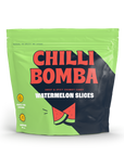 Chilli Bomba Watermelon Chamoy Candy—juicy gummies coated in tangy chamoy and chili. Sweet, sour, and spicy in every bite. Bold flavor made in the USA.