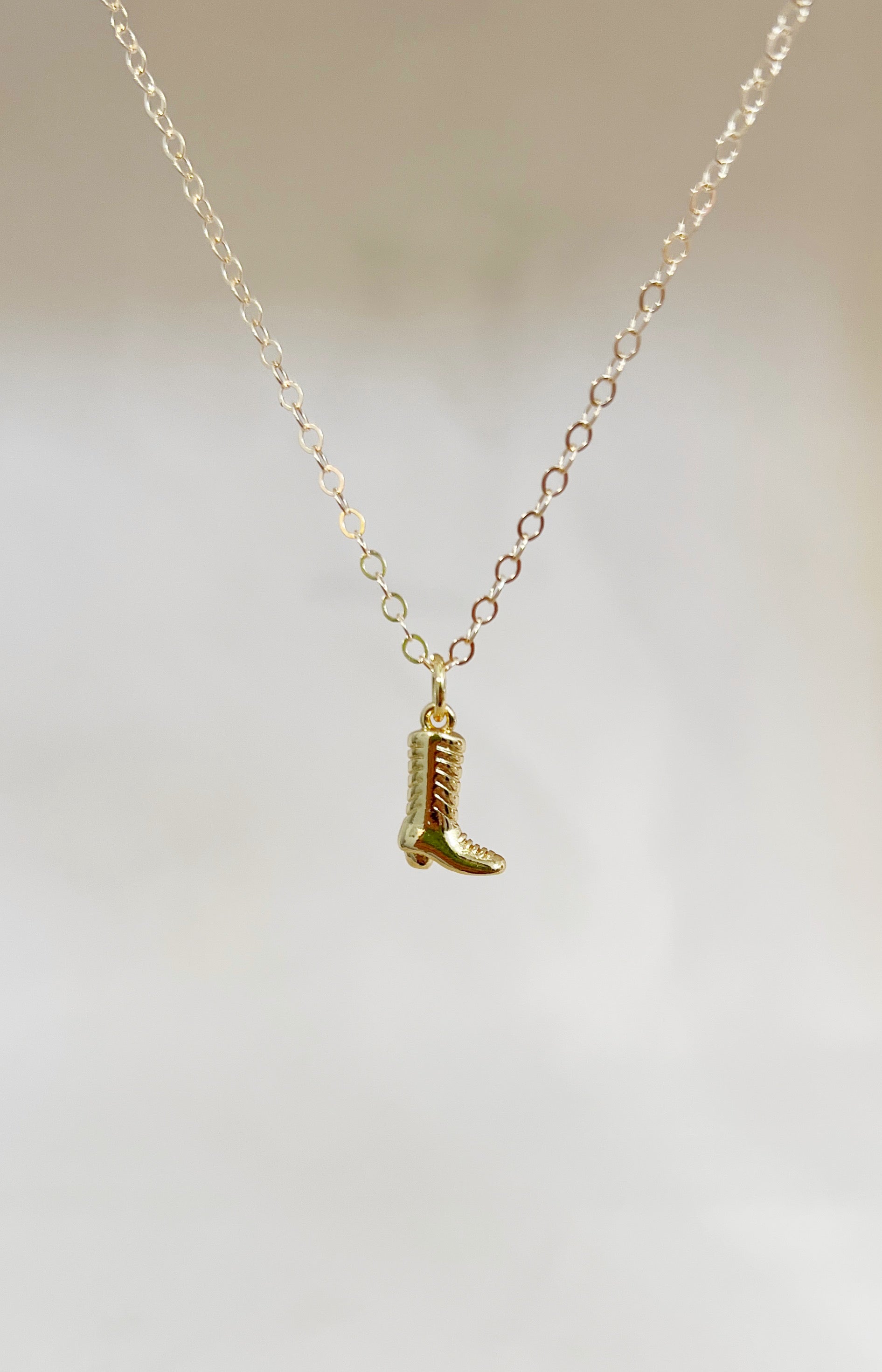 Gold-filled Cowboy Boot Charm Necklace