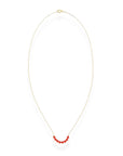 The Crystal Arc Necklace brings a playful twist to a minimal silhouette. Featuring a smooth, curved, colorful crystal arc, it’s designed to rest beautifully along your neckline. This piece adds an effortless pop of color that’s perfect for layering or wearing solo when you want a simple statement.