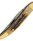 Toothpick Knife | Stag & Brass with Damascus Steel Blade