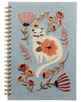 The embroidered covers of this Catbloom ring bound notebook is sure to prompt inspired ideas to fill the pages within. Ruled paper for easy journaling.