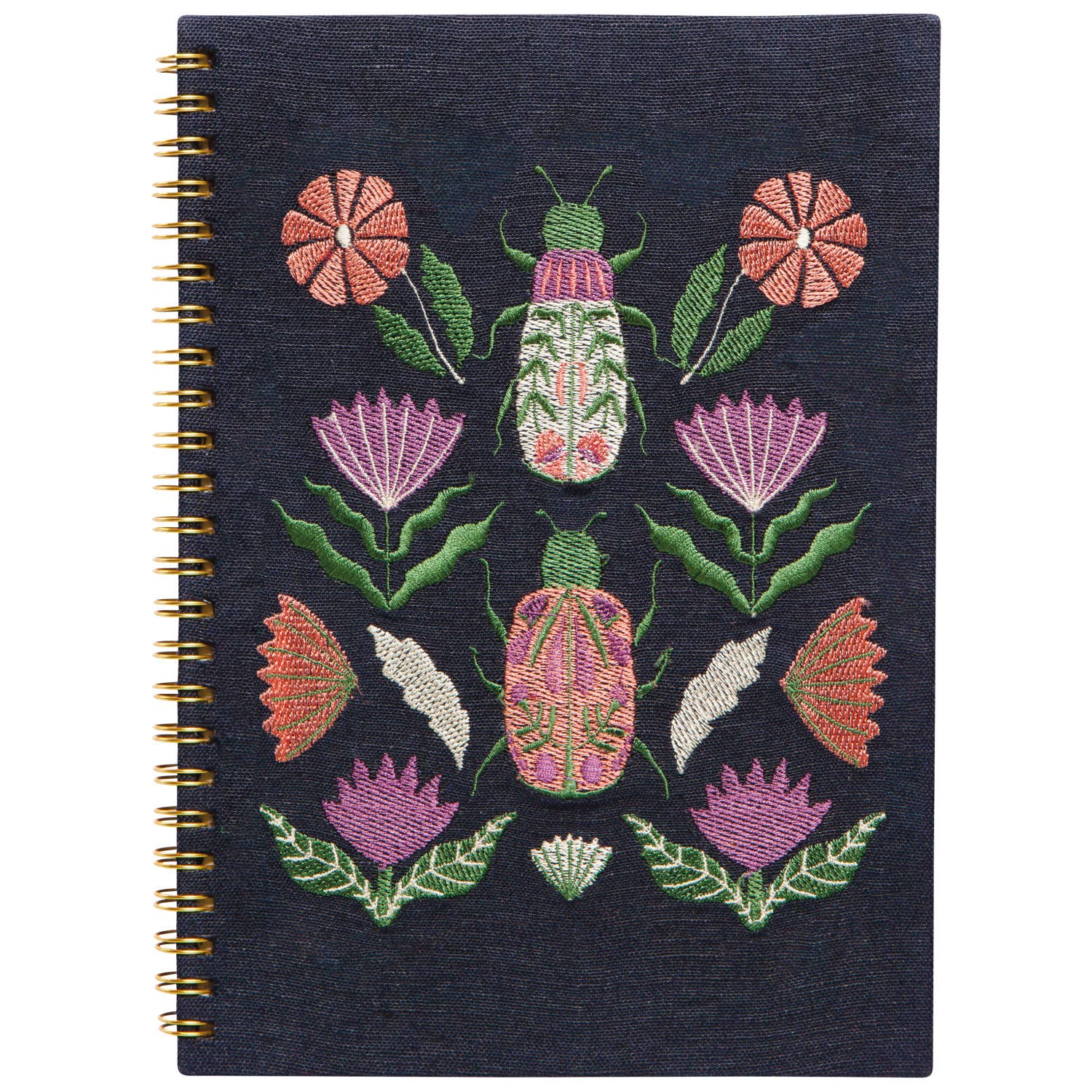 Empower your dreams with the Amulet Embroidered Notebook, featuring protective symbols and high-quality screen printing in a striking ring-bound design.