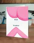 Turn some heads (and elbows) with the Ass Elbow Greeting Card, featuring the hilariously bold artwork of David Shrigley. Perfect for everyday laughs or just sending a little mischief, this card is blank inside so you can add your own punchline—or let Shrigley’s cheeky humor do the talking.