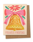 Celebrate the holiday season with Ana Peake’s “Felices Fiestas” Greeting Card, featuring a charming jingle bell design inspired by traditional Mexican folk art. This festive card is perfect for spreading holiday cheer and celebrating Christmas.