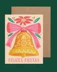Celebrate the holiday season with Ana Peake’s “Felices Fiestas” Greeting Card, featuring a charming jingle bell design inspired by traditional Mexican folk art. This festive card is perfect for spreading holiday cheer and celebrating Christmas.