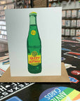 Cheers to another trip around the sun with this handmade birthday card featuring a playful illustration of the beloved Topo Chico! Perfect for the bubbly, fun-loving person in your life. Say 'feliz cumpleaños' in style with this quirky greeting card.