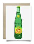Cheers to another trip around the sun with this handmade birthday card featuring a playful illustration of the beloved Topo Chico! Perfect for the bubbly, fun-loving person in your life. Say 'feliz cumpleaños' in style with this quirky greeting card.