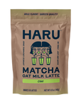 Haru Matcha Oat Milk Latte package on a white background