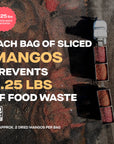 Sweet, tangy dried mangos made from “ugly” fruit in Mexico. No sugar, no additives—just real mango slices that help prevent 2.25 lbs of food waste.