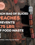 All-natural dried peaches made from "ugly" California fruit. No sugar, no additives—just sweet, single-ingredient slices that help fight food waste.
