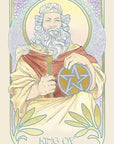 Ethereal Visions Tarot by Matt Hughes. 80 gold foil art nouveau tarot cards, 2 bonus Major Arcana & 140-page guidebook. Collector's tarot deck.