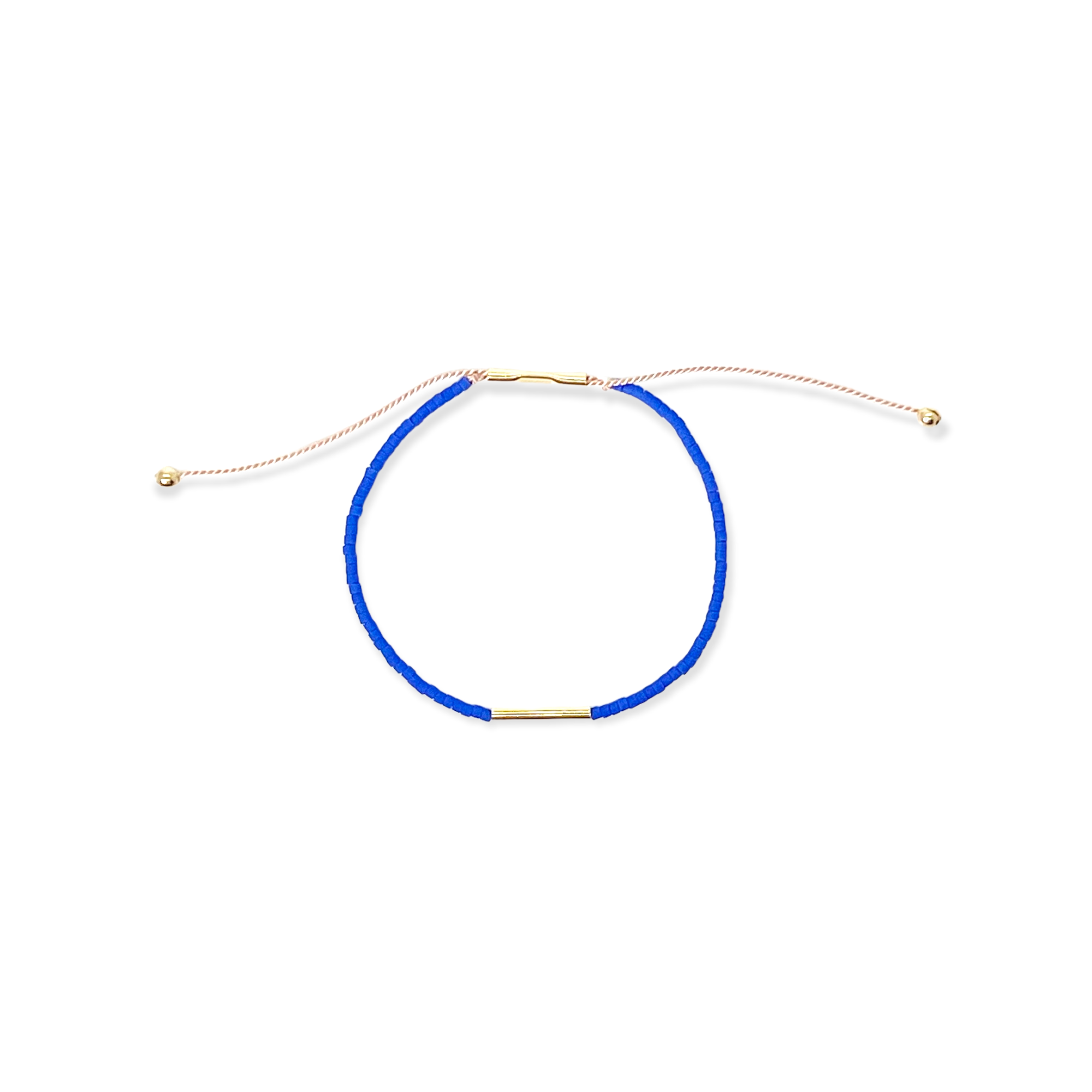 Pick your perfect color.
The Irena Bracelet is made to order in your choice of color from a wide selection of solid hues. It’s an easy way to create something just for you.
Each bracelet is handcrafted with beautiful Japanese glass beads on an adjustable cord that comfortably fits most wrists. You can choose from three metal finishes: 14k gold-filled with silk cord, sterling silver with silk cord, or brass with nylon cord. The Irena is simple, stackable, and uniquely yours.