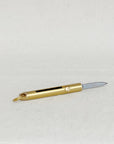 This brass mini folding knife is a compact, stylish EDC essential with a precision blade, smooth sliding mechanism, and timeless design. Durable and versatile.
