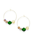 Elegant with a hint of drama, the Large Muse Hoops are a wearable palette of champagne, amethyst, and emerald crystals. Their rich, layered tones and refined silhouette make them a perfect pairing for elevated moments—or everyday beauty with a little mystique.