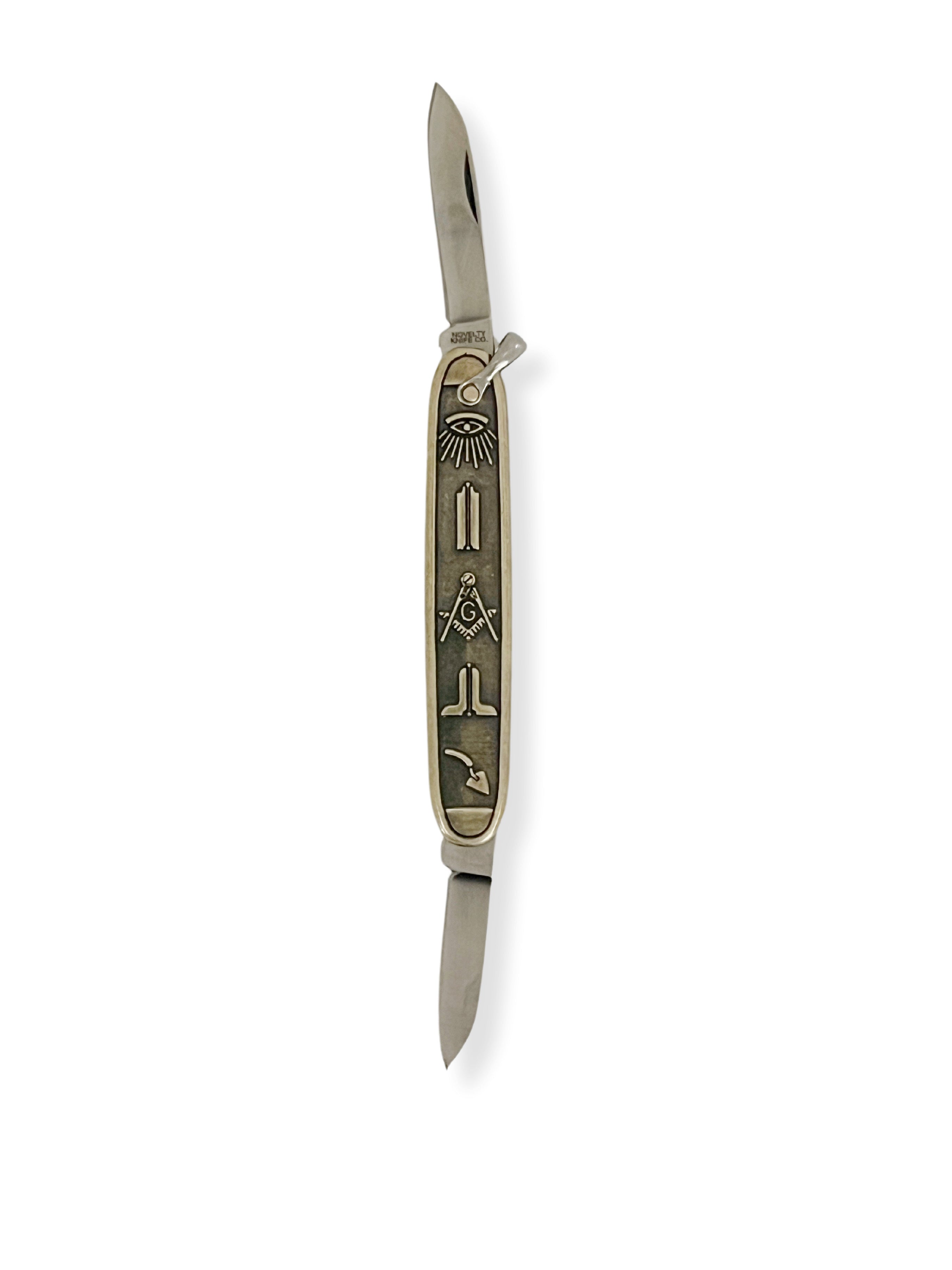 Brass Masonic Pocket Knife