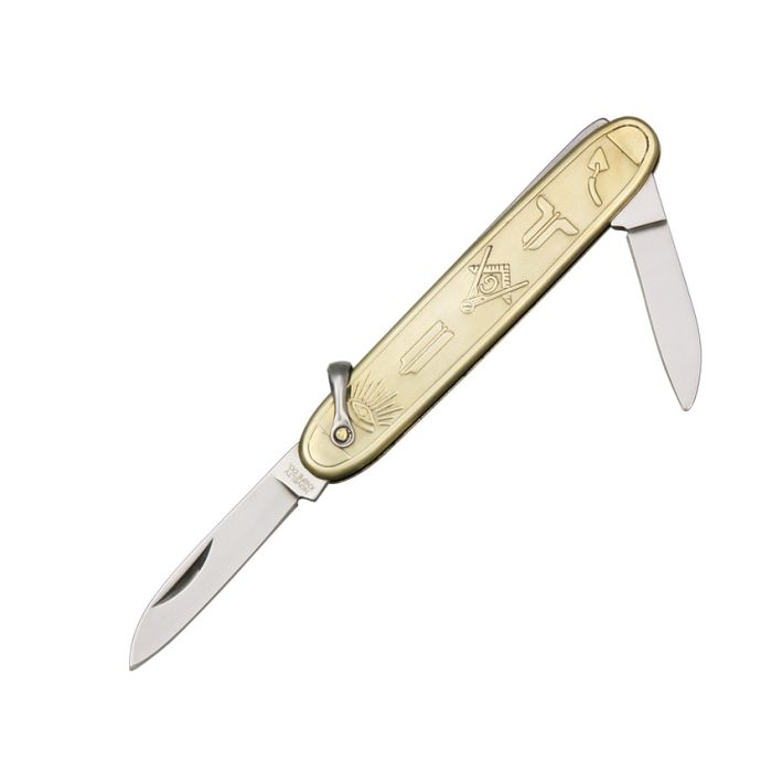 Miniature Gold Silver Fish Design Handle Folding Knife Key Chain
