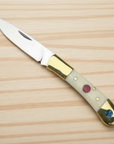 Bone and Mother of Pearl Inlaid Pocket Knife | Steel Blade