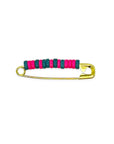 Inspired by the iconic pins from childhood brownie and scout days, our beaded safety pin shoe pin blends solid brass durability with colorful Greek ceramic beads for a fresh take on a classic. Each pin is crafted to add a playful, nostalgic touch to your favorite shoes, bags, or gear — a small symbol of friendship and adventure.